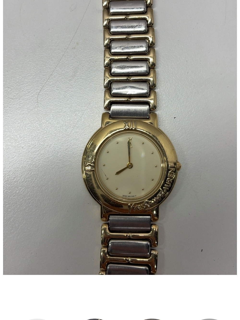 Yves Saint Laurent Vintage Two-Tone Link Bracelet Watch